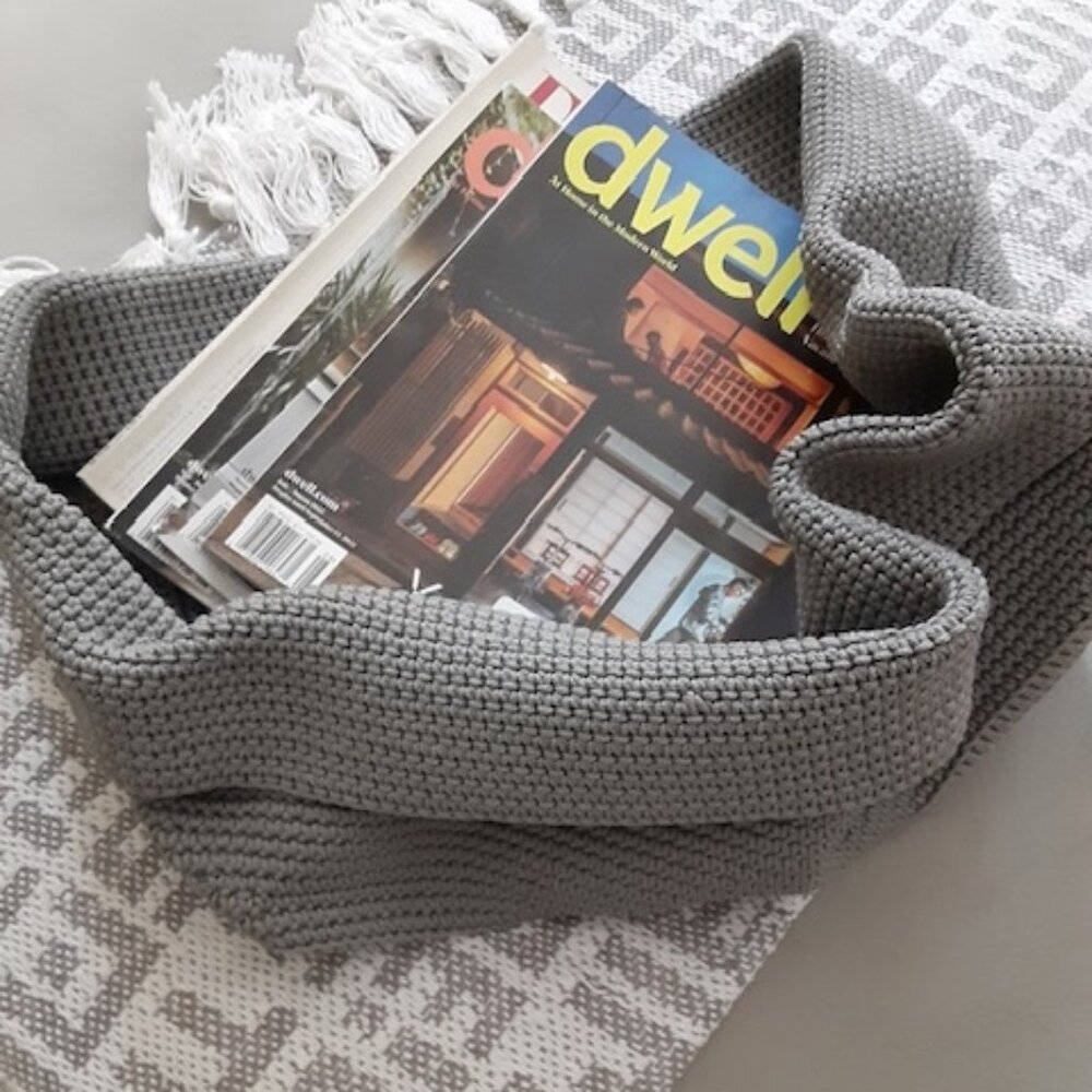 Grey Malleable Wicker Basket - Picture 2 of 8